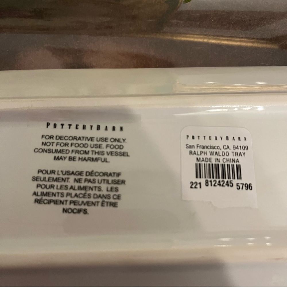 Pottery Barn Catchall Tray – Inspirational Quote by Ralph Waldo Emerson New - Picture 6 of 7